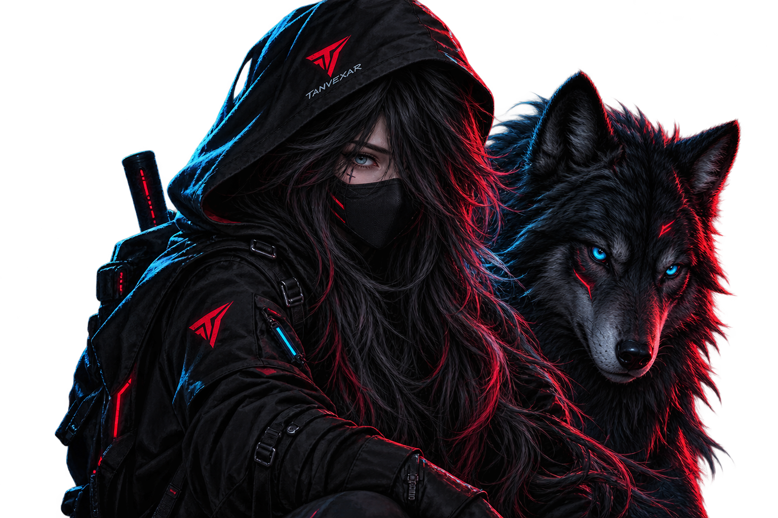 Tanvexar Cyber Girl and Wolf